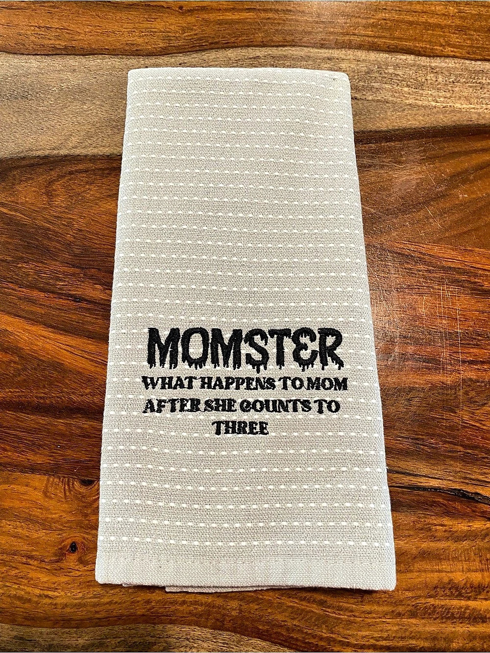 Momster Quote Hand Towel in Gray- New